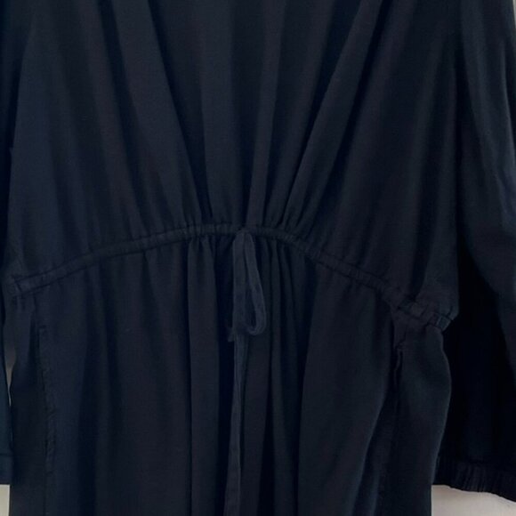 Pact Black Plus-Size Coastal Double Gauze Organic Cotton Sleeve Dress Sz XXXL - Picture 3 of 10